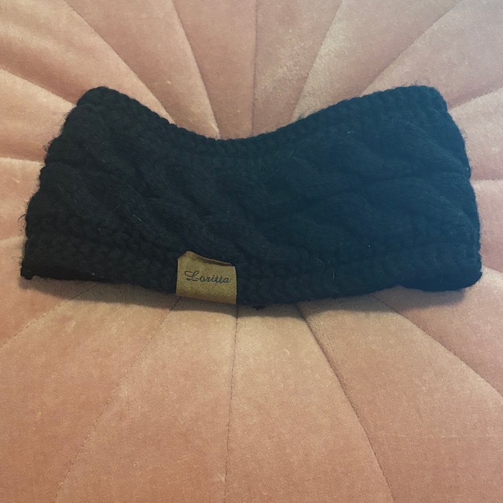 Black Cable Knit Headband